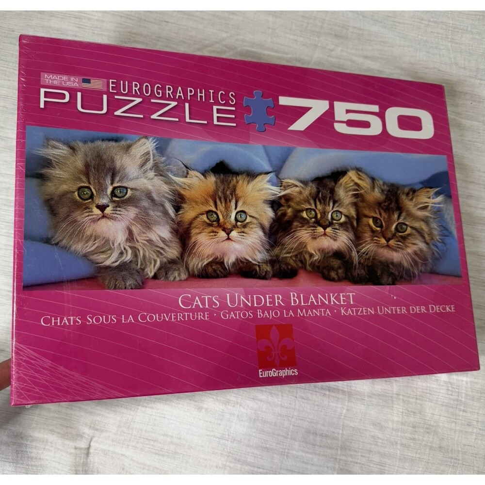 CATS UNDER BLANKET Eurographics Puzzle 750 Piece NEW Sealed‎ Box
